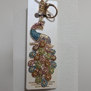 Natasha  Multicolor Peacock Keychain/bagcharm